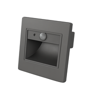 LED krokové svetlá - LED krokové světlo čtverec 1W 3000K IP20 šedá + senzor