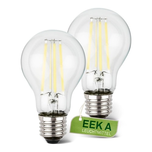 E27 - BRILO 0551005 EEK A 2ks sada E27 LED žárovka, třída A, Filament, 50.000h, 1055lm, 5W, teple bílé světlo, A60 - BRILO - foto 1