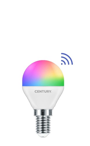 E14 - CEN H1GSMA-061400 LED G45 SMART WIFI 6W E14 CCT RGB/3000-6500K 180d DIM Tuya WiFi - CENTURY - foto 1