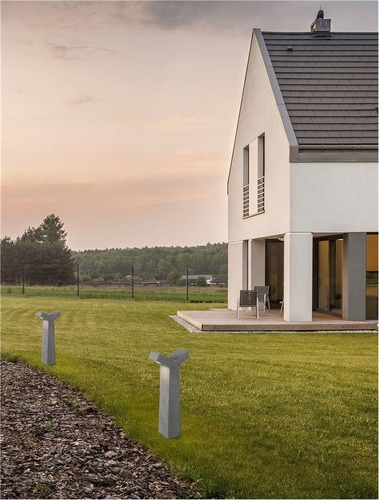 Sloupková - NV 9540211 Venkovní sloupkové svítidlo ARAN šedý beton skleněný difuzor LED 2x5W 3000K 120-230V IP65 - NOVA LUCE - foto 1