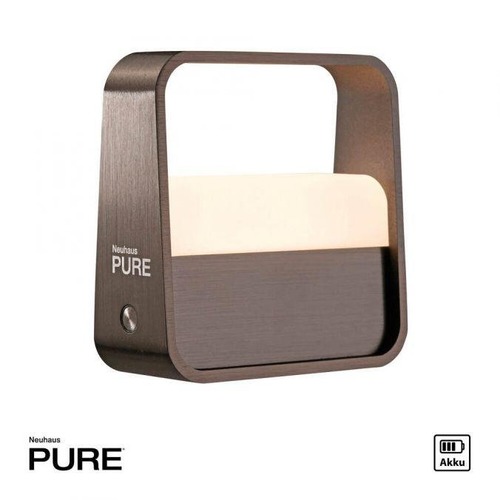 Stolní lampy dekorační - PN 4055-34 LED stolní lampa Pure Go tmavá hnědá na baterie dotykový vypínač USB 2700K - PAUL NEUHAUS - foto 1