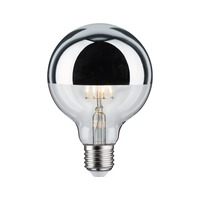 E27 - P 28673 LED Globe 6,5 W E27 zrcadlový svrchlík stříbrná teplá bílá stmívatelné - PAULMANN