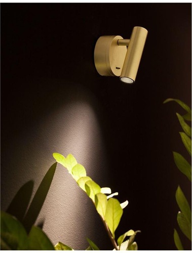 Bodová - NV 9030203 Bodové svítidlo CLIP saténový mosazný hliník LED Philips 3W vypínač na těle 3000K IP20 - NOVA LUCE - foto 1