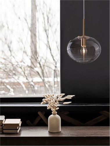 Koule - NV 9236750 Závěsné svítidlo MAEVE čiré sklo bílý kabel mosazný zlatý kov E27 1x12W 230V IP20 bez žárovky - NOVA LUCE - foto 1