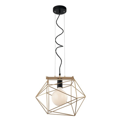 Dekorativní - FAN I-ABRAXAS-S1 ORO Závěsné svítidlo Abraxas, černá/zlatá, 1 x E27, 40,5 x 29,5 x 150 cm - FANEUROPE - foto 1