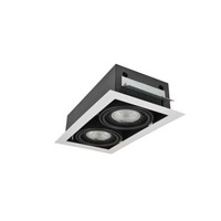 Hranatá - AZZ AZ2877 Stropní zápustné bodové svítidlo Azzardo Nova 2 white/black AZ2877 GU10+ADAP111/ES111 2x40/2x50W IP20 34,5cm bílo-černé - AZZARDO