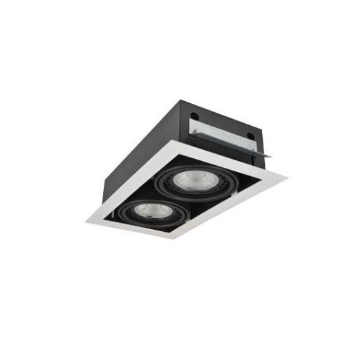 Hranatá - AZZ AZ2877 Stropní zápustné bodové svítidlo Azzardo Nova 2 white/black AZ2877 GU10+ADAP111/ES111 2x40/2x50W IP20 34,5cm bílo-černé - AZZARDO - foto 1
