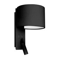Dekorativní - FARO 64305 FOLD nástěnná lampa, černá, se čtecí lampičkou - FARO