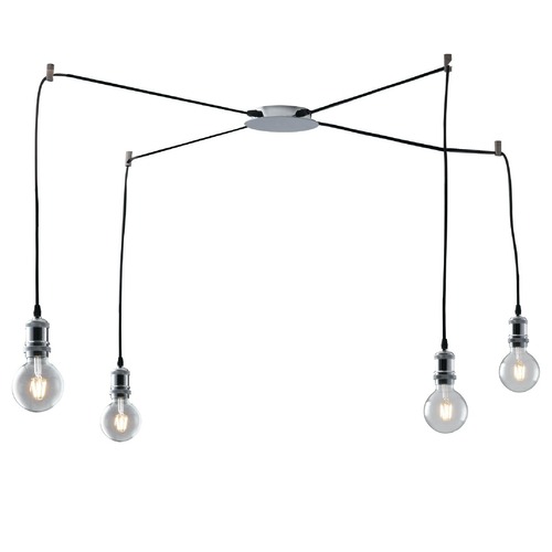 Dekorativní - FAN I-GROOVE-S4 CR Závěsné svítidlo Groove, chromové, 4 x E27, délka 250 cm - FANEUROPE - foto 1