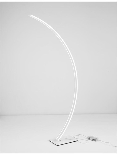 Stojací lampy - NV 9348074 Stojací lampa BRETON bílý hliník a akryl LED 40W 230V 3000K IP20 stmívatelné - NOVA LUCE - foto 1