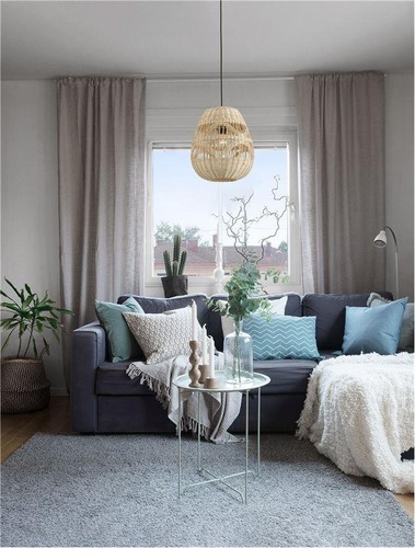 Dekorativní - NV 9586501 Závěsné svítidlo MARLO přírodní ratan černý kabel E27 1x12W 230V IP20 bez žárovky - NOVA LUCE - foto 1