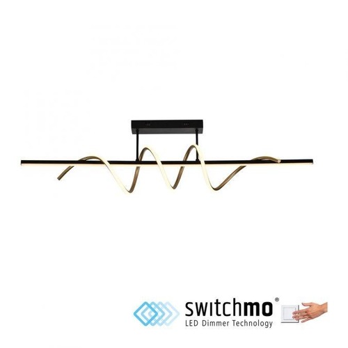 Dekorativní - LD 19112-68 EMANDA LED stropní svítidlo černé mosaz zakřivené krokově stmívatelné 3000K - JUST LIGHT - foto 1