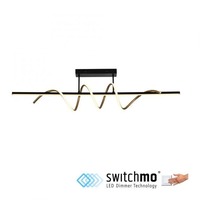 Dekorativní - LD 19112-68 EMANDA LED stropní svítidlo černé mosaz zakřivené krokově stmívatelné 3000K - JUST LIGHT