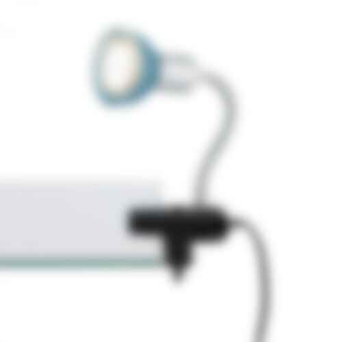 Stolní lampy s klipem - BRI 2989-010P Flexibilní svítidlo se svorkou 34 cm 1xGU10 3W 250lm titan-modrá - BRILONER - foto 1