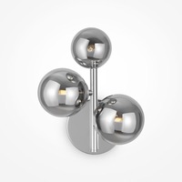 Dekorativní - M MOD545WL-03CH Nástěnné svítidlo Dallas 3x28W kouřové sklo chrom kov designové - MAYTONI
