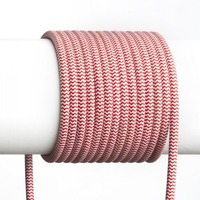 Kabely, šňůry - RED R12227 FIT textilní kabel 3X0,75 1bm červená/bílá - RED - DESIGN RENDL