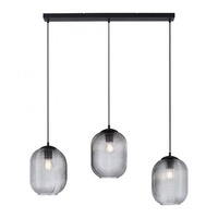 Vícečetná - PN 2001-25 SHITAKE LED závěsné svítidlo, kouřové sklo, 3 ramenné, retro design, oválné - PAUL NEUHAUS
