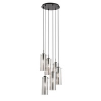 Dekorativní - FAN I-MAGIC-S6-NER Závěsné svítidlo Magic, černá/kouřová, 6 x E27, 35 x 35 x 150 cm - FANEUROPE