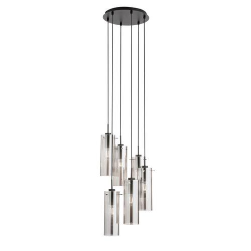 Dekorativní - FAN I-MAGIC-S6-NER Závěsné svítidlo Magic, černá/kouřová, 6 x E27, 35 x 35 x 150 cm - FANEUROPE - foto 1