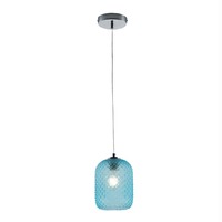 Válec - FAN I-ASHFORD-S15 BLU Závěsné svítidlo Ashford Ovale, tyrkysové, 1 x E27, 15 x 150 cm - FANEUROPE