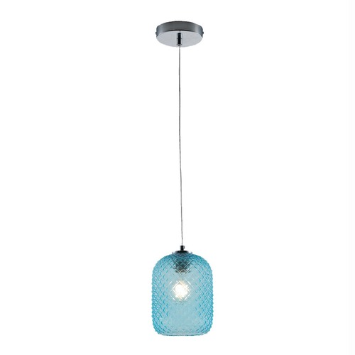 Válec - FAN I-ASHFORD-S15 BLU Závěsné svítidlo Ashford Ovale, tyrkysové, 1 x E27, 15 x 150 cm - FANEUROPE - foto 1