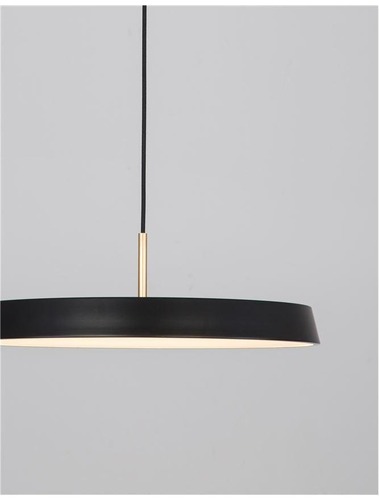 Kruhová - NV 910622 Závěsné svítidlo VETRO matný černý hliník a akryl LED 41W 230V 3000K IP20 - NOVA LUCE - foto 1