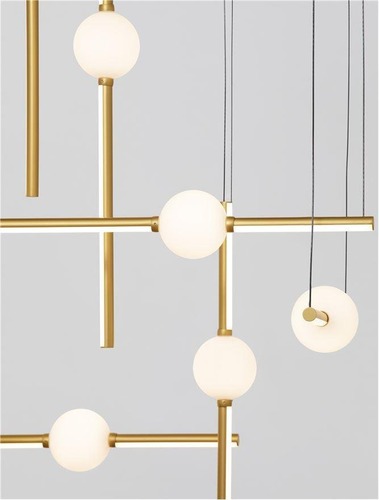 Vícečetná - NV 9695259 Závěsné svítidlo ACROBAT černá a zlatá LED 108W 3000K stmívatelné - NOVA LUCE - foto 1