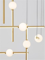 Vícečetná - NV 9695259 Závěsné svítidlo ACROBAT černá a zlatá LED 108W 3000K stmívatelné - NOVA LUCE