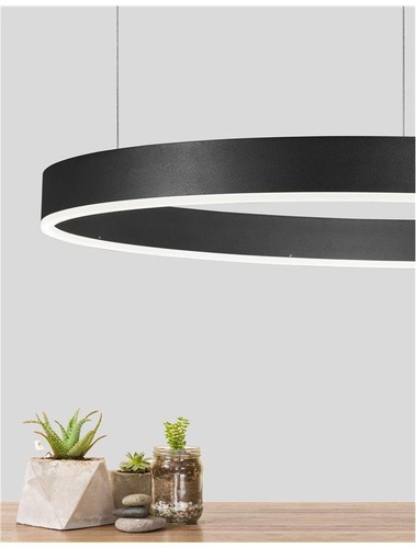 Kruhová - NV 9190848 Závěsné svítidlo MOTIF černý hliník a akryl LED 48W 230V 3000K IP20 stmívatelné - NOVA LUCE - foto 1