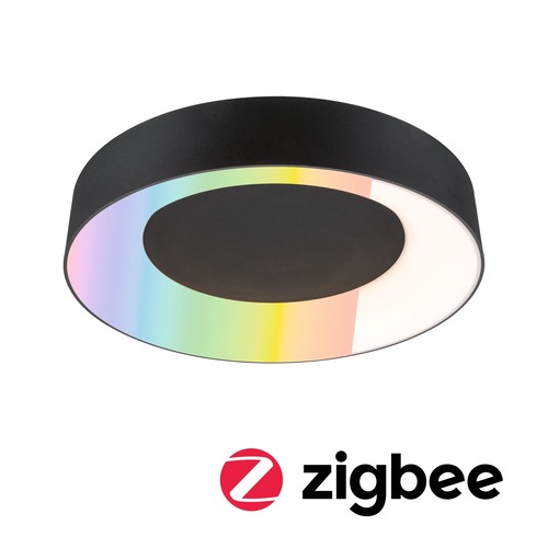 Kruhová - P 75416 LED stropní svítidlo Smart Home Zigbee 3.0 Casca IP44 RGBW+ 230V 20W černá mat - PAULMANN - foto 1