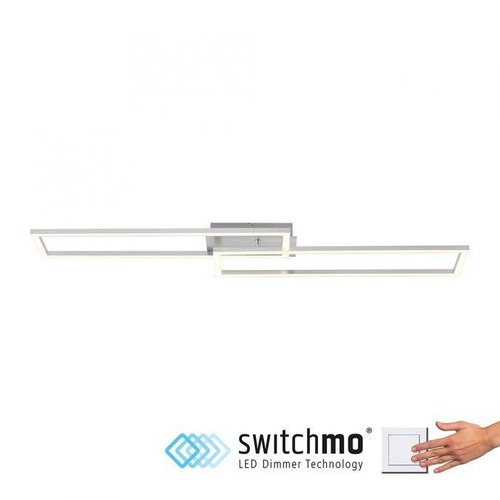 Hranatá - LD 14691-55 IVEN LED stropní svítidlo podlouhlé, stříbrná barva, ploché, 3 krokové stmívání 3000K - LEUCHTEN DIREKT / JUST LIGHT - foto 1