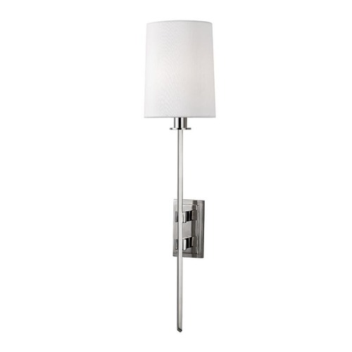 Dekorativní - HVLG 3411-PN-CE Nástěnné svítidlo FREDONIA mosaz/hedvábí nikl/bílá E14 1x60W - HUDSON VALLEY - foto 1