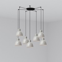 Kónická - FARO 64255-114-7L VENICE závěsné svítidlo 7x žárovka, bílá s pruhy - FARO
