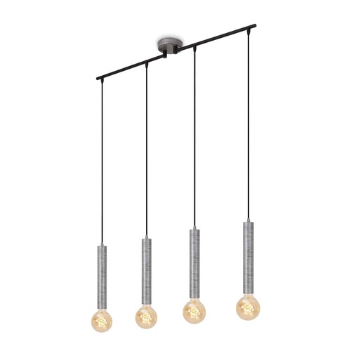 Vícečetná - BRI 4031-044 Retro závěsné svítidlo, 85 cm, bez 4x E27, max. 60 W, antická stříbrná - BRILONER - foto 1