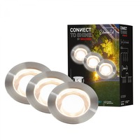 Connect To Shine - BRI 3915032 CONNECT TO SHINE prodlužovací sada Padouk 3ks LED zapuštěných svítidel do země, IP67 - BRILONER