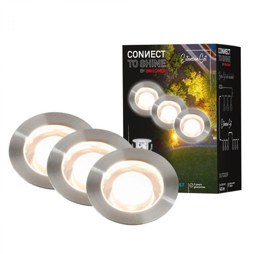 Connect To Shine - BRI 3915032 BRILONER CONNECT TO SHINE prodlužovací sada Padouk 3ks LED zapuštěných svítidel do země, IP67 3915032 - foto 1