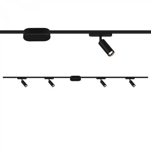 Lištové Briloner 48V - BRILO 8025045 Startovací sada lištový systém nízké napětí 200 cm, 2x 48V lišta, 4 LED spoty, s trafem, černá - BRILO - foto 1