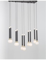Podélná - NV 9157910 Závěsné svítidlo CAYO opálové sklo a akryl mosaz a černý hliník LED 50W 230V 3000K IP20 - NOVA LUCE
