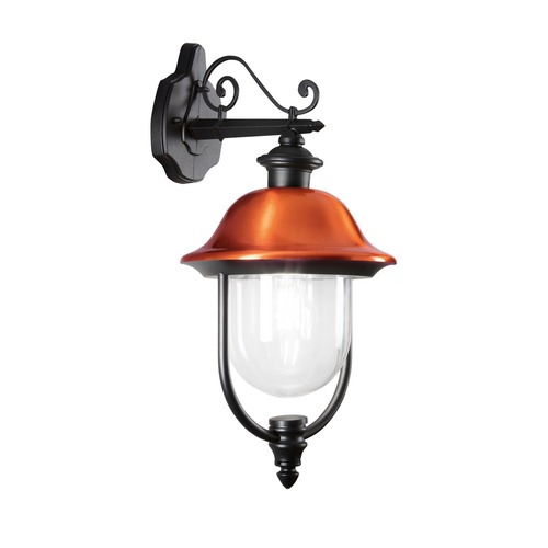 Nástěnná - FAN LANT-VENEZIA-AP1B Venkovní nástěnné svítidlo DOWN VENEZIA černá/měď, 1xE27, IP44, 29 x 52,5cm - FANEUROPE - foto 1