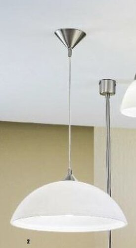 Polokoule - OR HL 6-1524/1 SATIN Závěsné svítidlo 1x60W E27 satin/sklo, pr. 40cm, výška 110cm - ORION - foto 1