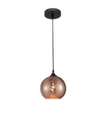 Koule - NV 8142680 Závěsné svítidlo BLAZE měďené sklo a černý kov E27 1x12W 230V IP20 bez žárovky - NOVA LUCE