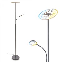 Stojací lampy - BRILO 1204025 Ravan LED stojanová lampa, s lampičkou na čtení, CCT, stmívatelná, antracit - BRILO