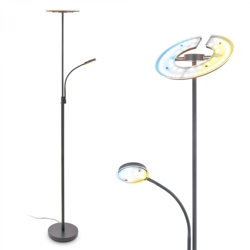Stojací lampy - BRILO 1204025 Ravan LED stojanová lampa, s lampičkou na čtení, CCT, stmívatelná, antracit - BRILO - foto 1