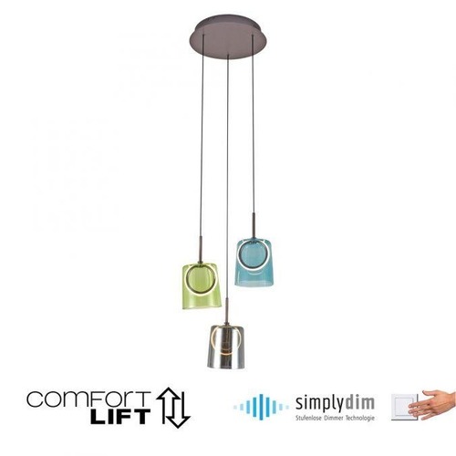 Dekorativní - PN 2543-70 ZULA LED závěsné svítidlo kruhové 2 ramenné vícebarevné kov v kávové barvě SimplyDim 3000K - PAUL NEUHAUS - foto 1