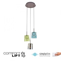 Dekorativní - PN 2543-70 ZULA LED závěsné svítidlo kruhové 2 ramenné vícebarevné kov v kávové barvě SimplyDim 3000K - PAUL NEUHAUS