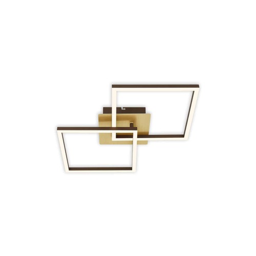 Hranatá - BRILO 3210-017 LED stropní svítidlo, 62 cm, 11 W, 1200 lm, zlatá-hnědá - BRILO - foto 1