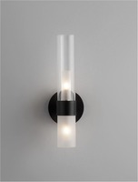 Dekorativní - NV 9006054 Nástěnné svítidlo CENTURY matná černá a čiré a matné sklo 2xG9 - NOVA LUCE