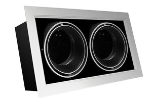 Hranatá - CEN CF2P-AR111 SVÍTIDLO zapuštěné pro AR111 LED CITY výklopné 30d otočné 350d stříbrno šedé 2pozice IP20 - CENTURY