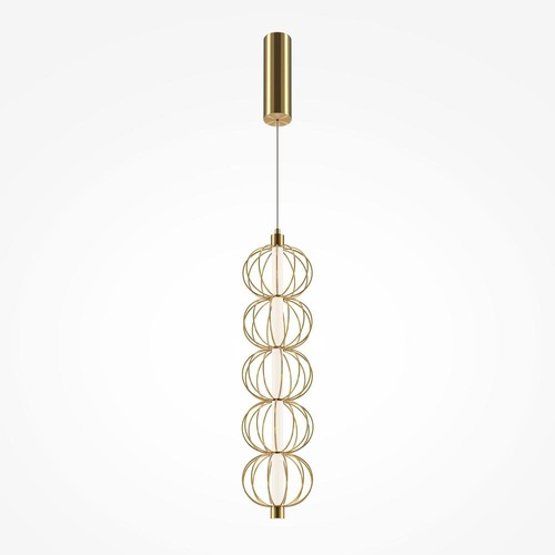 Dekorativní - M MOD216PL-L10G3K Závěsné svítidlo Golden Cage 3000K 10W teplá bílá 1050lm zlatý kov - MAYTONI - foto 1