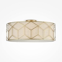 Kruhová - M H223-PL-05-G Stropní svítidlo Messina 5x60W látka zlatá kov designové - MAYTONI